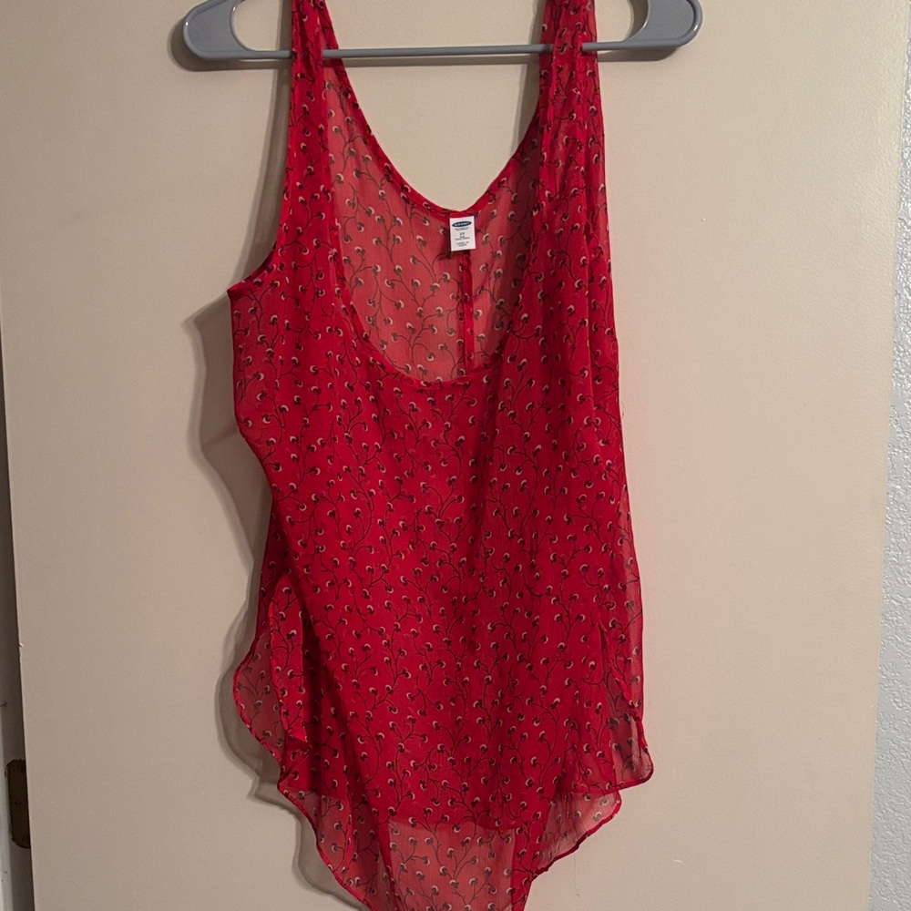 Old Navy Red Sheer Tank Top